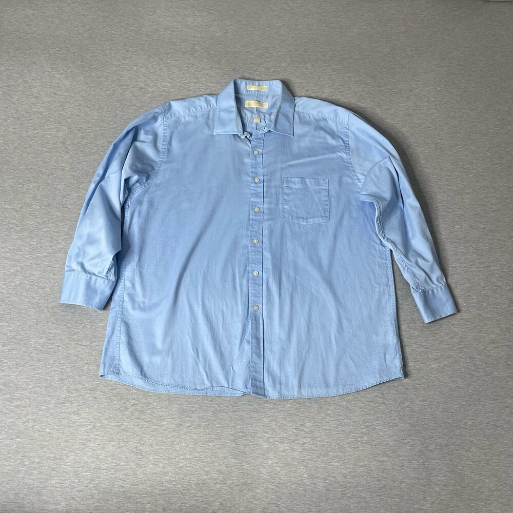 Michael Kors Men’s Solid Blue Button-Up Dress Shirt